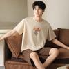 Pajamas Men's Summer Cotton Short Sleeve Shorts 1011 New Summer Thin Outer Wear Men's Large Size Loungewear Set