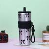 Sleek Gradient Stainless Steel Insulated Straw Cup with Portable Strap