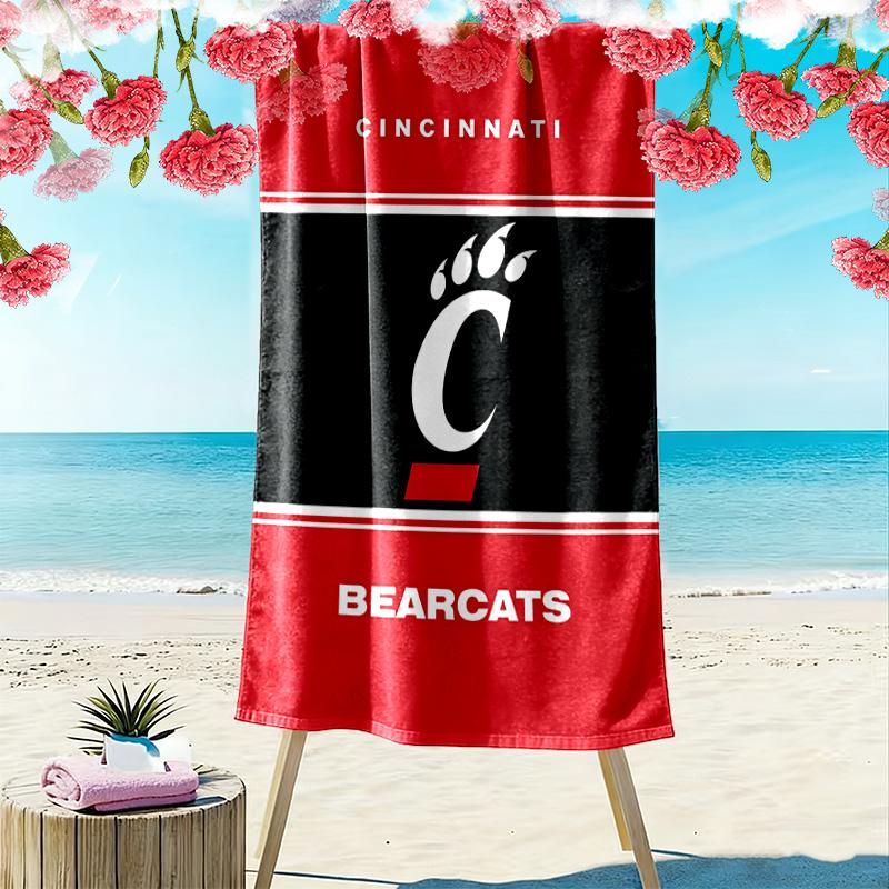 Cincinnati Bearcats Print Beach Towel, Large Soft Quick Dry Towel for Beach Camping Swimming