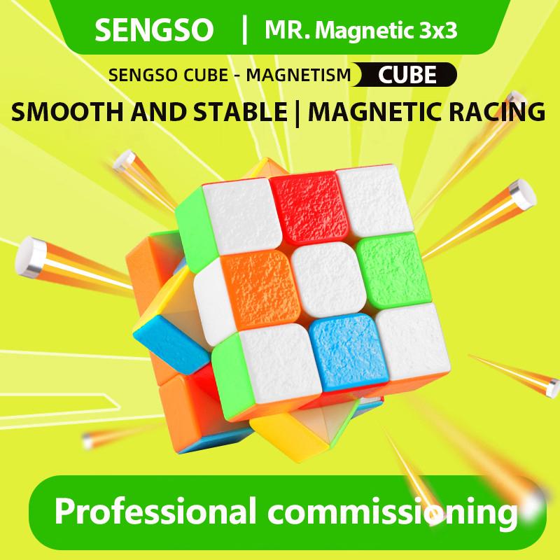 Sengso Magnetic Speed Cube 2X2 3X3 4X4 5X5 Pyraminx Megaminx 3X3, 48 Magnets Cube Stickerless For Kids Beginners Educational Toy