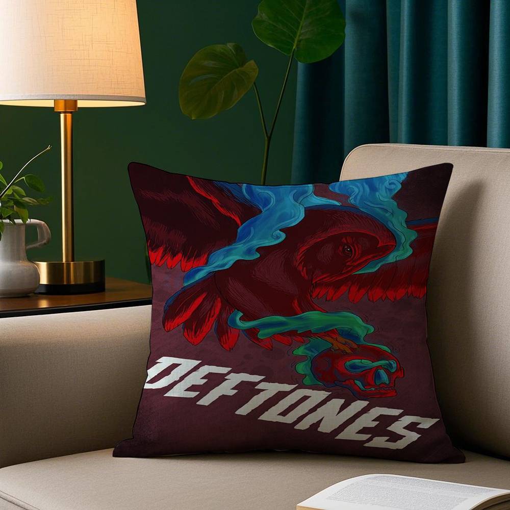Rock D-Deftones Band Pillow Case Plush Fabric Soft Pillowcase Double Sided Print Sofa Cushion Cover Throw