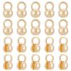 20Pcs Brass Bead Tips, Calotte Ends, Clamshell Knot Cover, Round, Real 14K Gold Plated, 6.5x4mm, Hole: 2mm