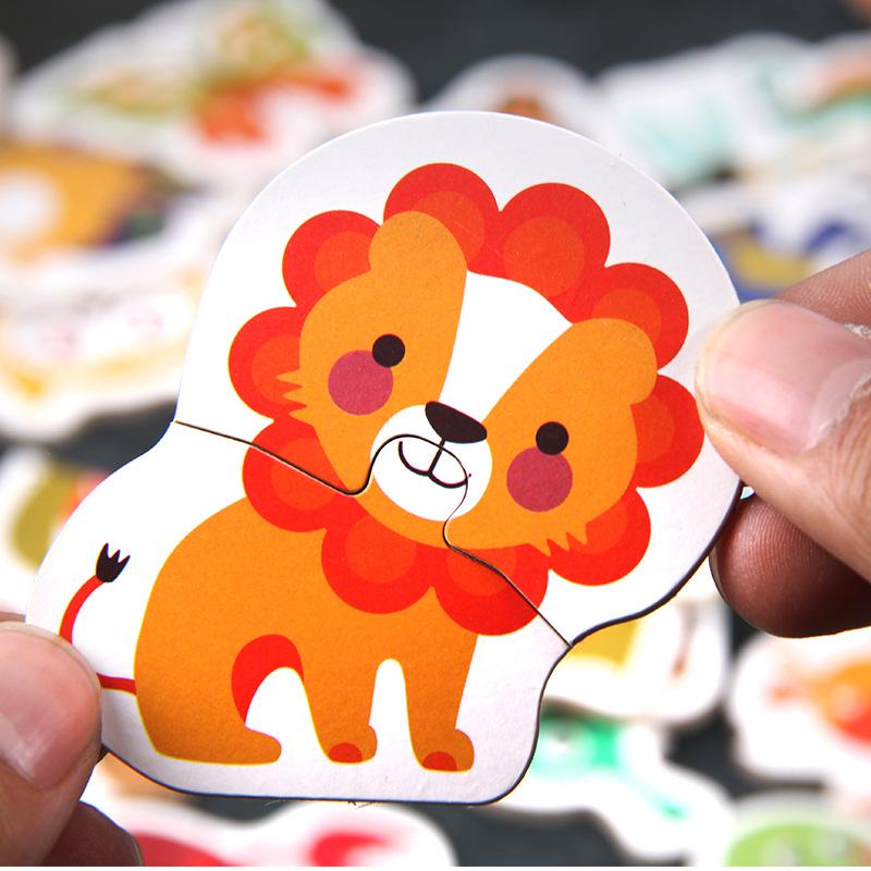 Animal Cognition Puzzle for Toddlers: 2-Piece Matching Game In Iron Box (Ages 1-3)