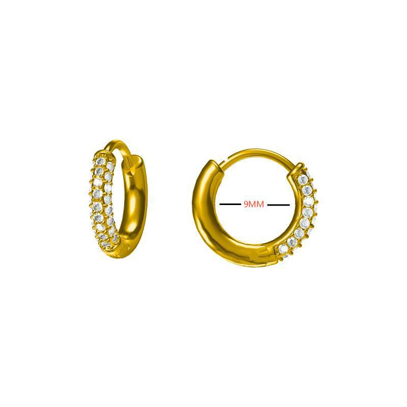 Golden Tungsten Electroplated Circular Exaggerated Plain Hoop Earrings Beach Vacation Women Lightweight Luxury Niche High-End