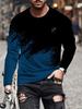 Gothic Grim Reaper Fiery Print Long Sleeve T-Shirt, Bold Edgy Style