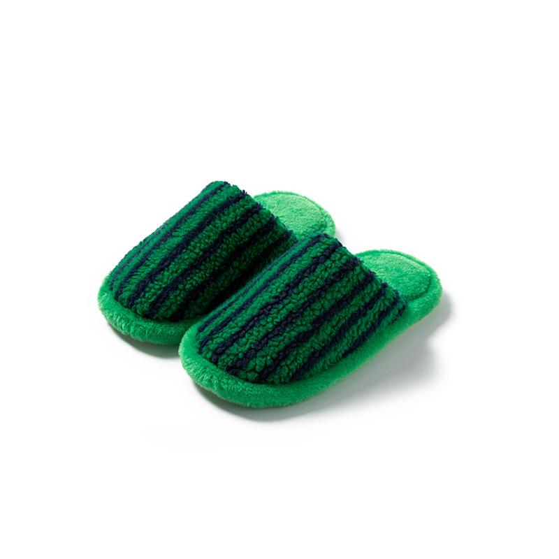 

Women s Winter Contrasting Cotton Slippers with Striped Home Slippers 36-37 зелёный