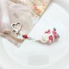 Flocking Santa Clauses Christmas Keychain Star Bowknot Pendant Portable Stocking Stuffers for Kids and Adults Daily Use
