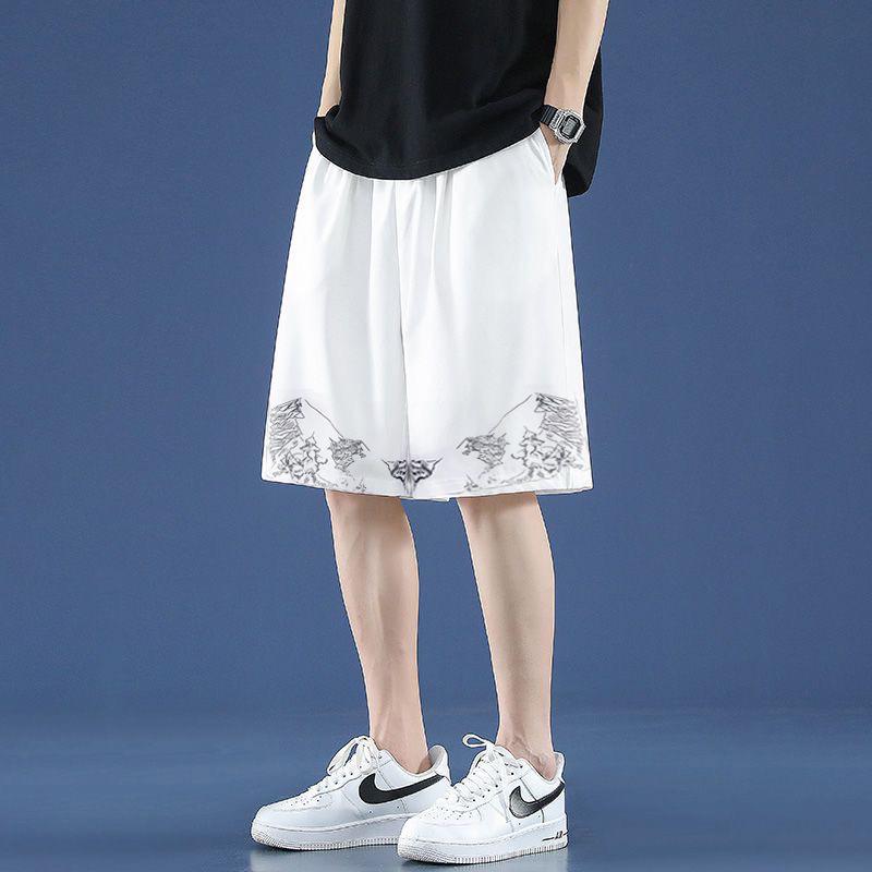 Black Ice Silk Men's Loose Casual Sports Shorts