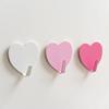 5Pcs Self Adhesive Wall Clothes Towels Hanger Pink Heart Shape Hook Stainless Steel Sticky Key Hooks Child Cute Room Decor Hook