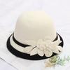 2022 Autumn And Winter Woolen Hat Women'S Casual Wide-Brimmed Top Hat, Flower Dome Fashion Hat