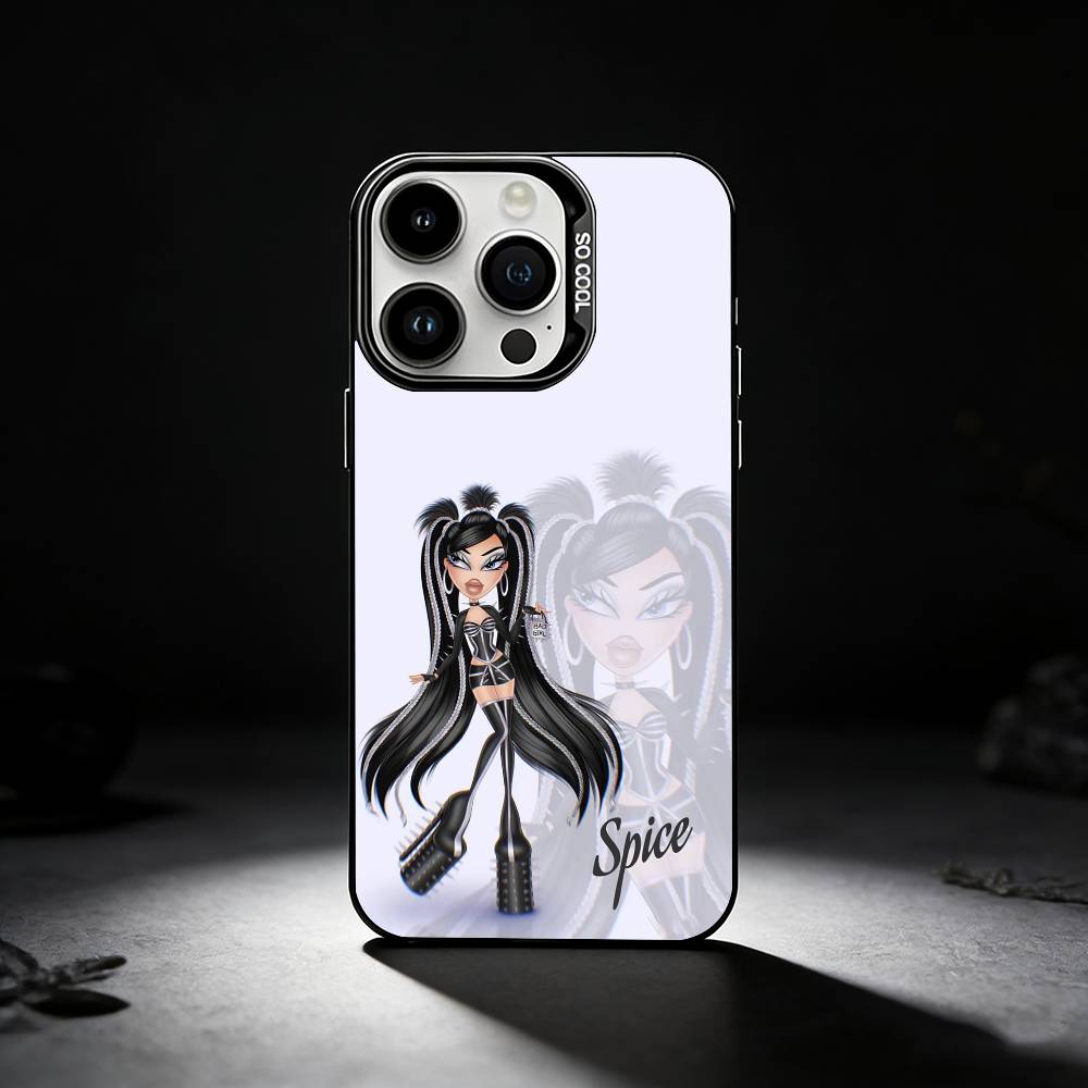 Cool Girl B-Bratz Phone Case For iPhone 17,16,15,14,13,12,11 Plus,Pro Max,XS,Colored silver phone case