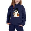 Kids Halloween Hoodie with Ghost Print Long Sleeve Pullover Sweatshirt for Boys and Girls Soft Comfortable Casual Top