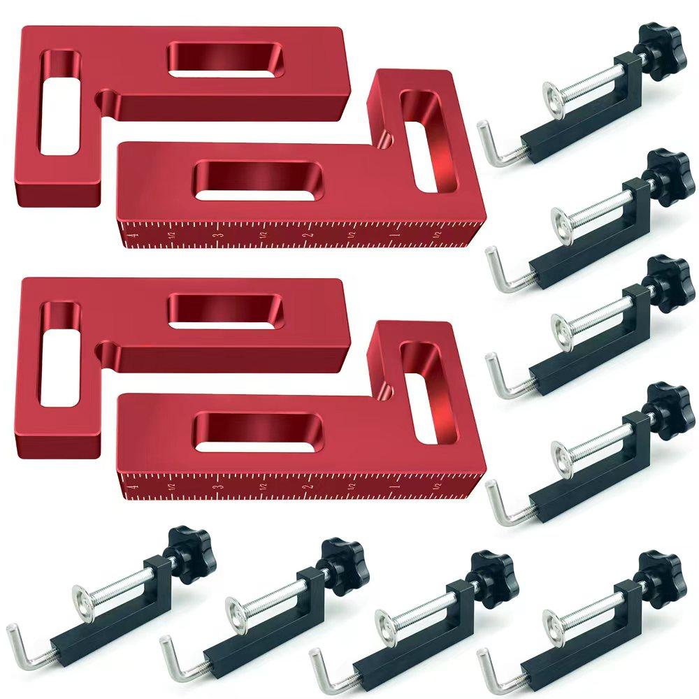 Aluminum Alloy Picture Frame Clamp with Woodworking 90 Degree Right-Angle Clamp Suitable for Cabinets, Frames, and Drawers