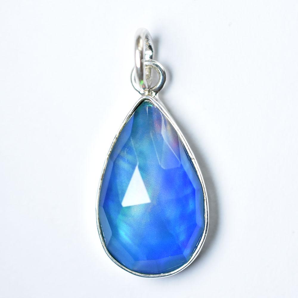 Natural Opal Pendant Aurora 925 Sterling Silver Pear 17.10 October Birthstone for Gem Collections