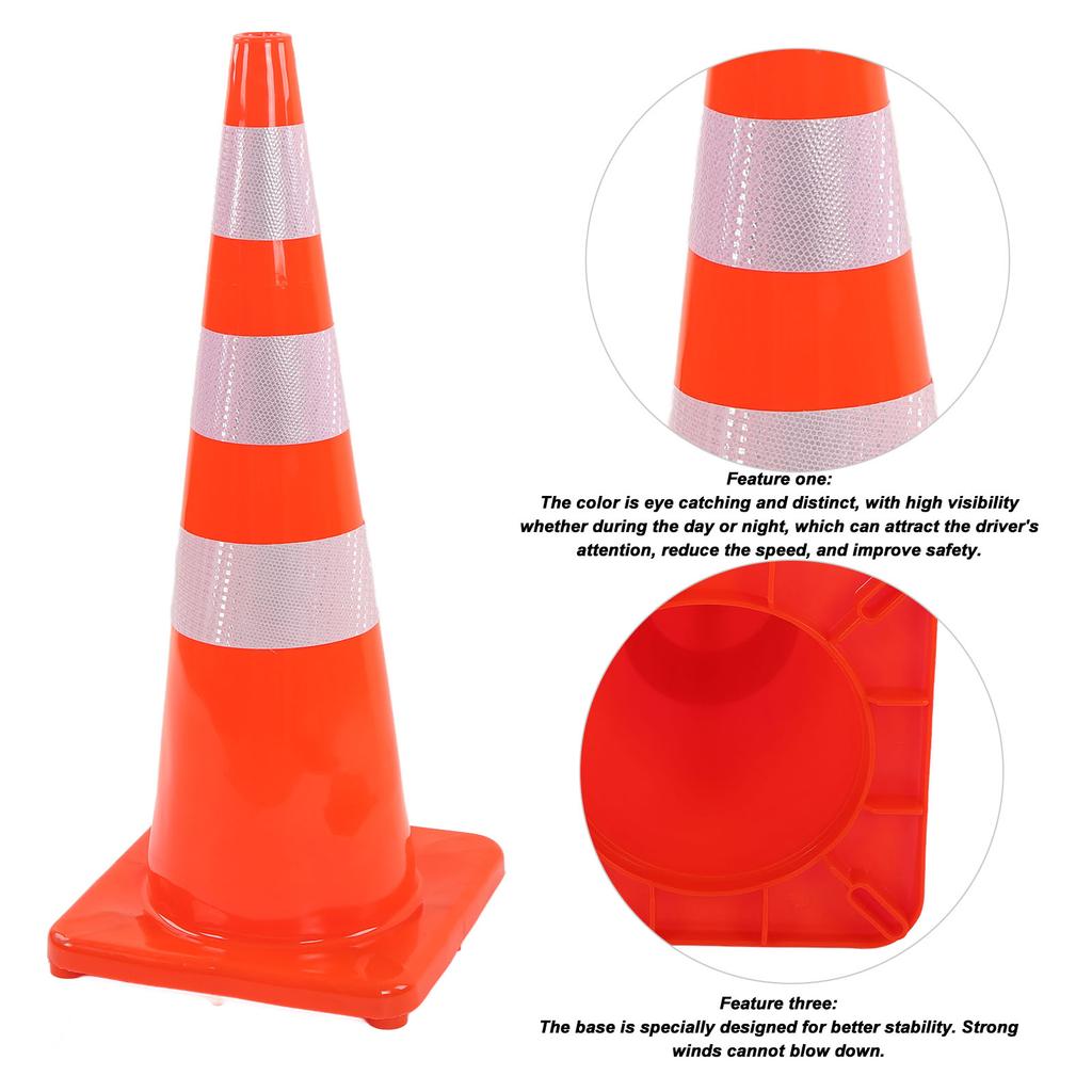 6Pcs Traffic Cones Weather Resistant Reflective Base Road Cones for Parking Lot Camping Red Road Cones Traffic Cones