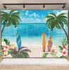 Tropischer Strand Hintergrund für Fotografie Sommer Hawaii Blaues Ozeanwasser Meeresufer Palme Kinder Feiertagsparty Foto Hintergrund Dekoration