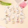 Adorable Cartoon Sheep Resin Keychain Non-fading Design Portable Pendant for Laptop Bag Decor Kids Birthday Gift Ideas