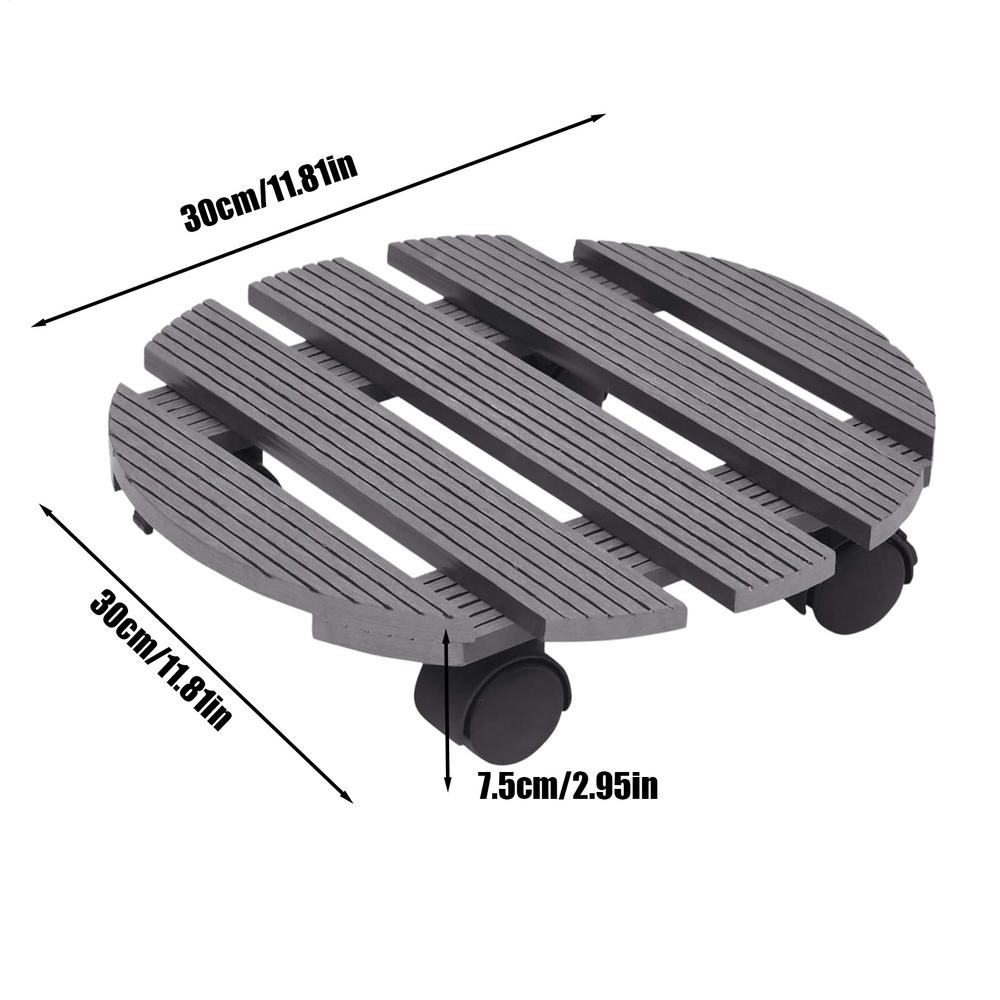 30 см Ролики для растений с колесами Тележка для растений Подставка для цветочных горшков Пластиковая подставка-тележка для растений Большой поддон на колесах для садоводства