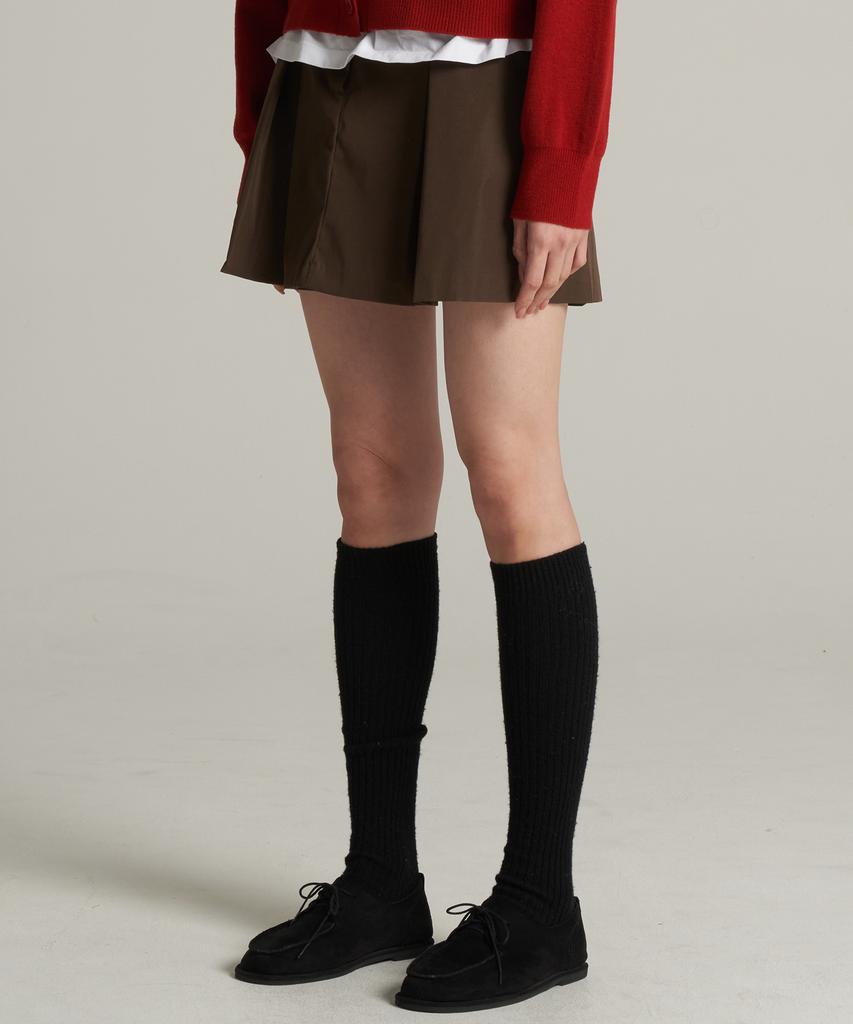 Agent Pick Agp Pleated Mini Skirt Brown