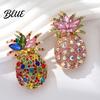 Tropical Fruit Pin Women Brooch Dazzling Rhinestones Inlaid 3D Pineapple