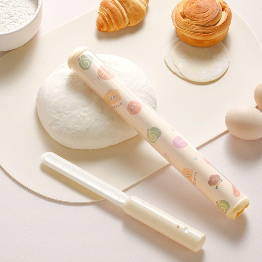 2 in 1 Pastry Roller Cartoon Dough Bake Roller Multifunctional Rolling Pin  Kitchen Use