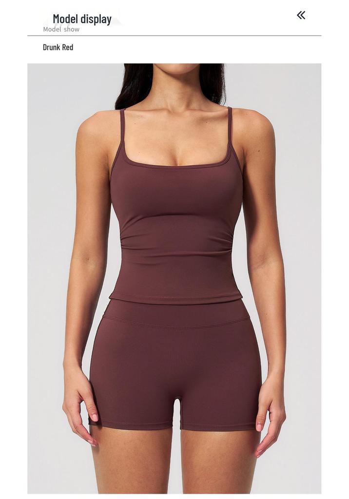 Women's Cross-Border Yoga Vest & Butt-Lifting Shorts Set for Running & Fitness