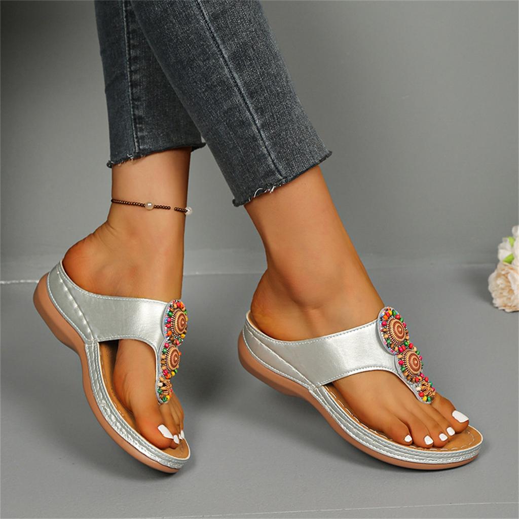 Women's Fashionable Oversized Ethnic- Herringbone Sandals