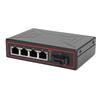 Ethernet Fiber Media Converter 1 Optical Port 4 Ethernet Ports 10M 100M Din Rail Mount Ethernet Switch