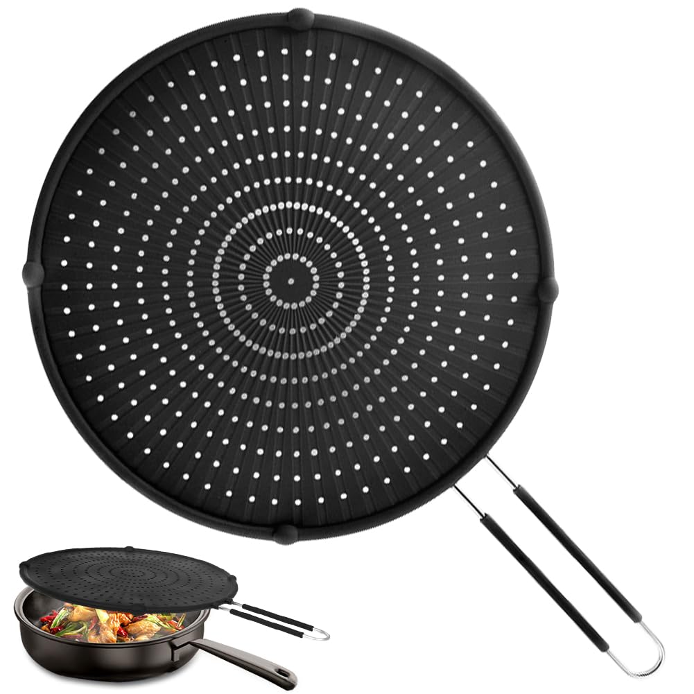 Spritzschutz 16x12 Zoll Hitzebeständiger Silikon-Fettabweiser für Pfanne Spülmaschinenfest Küchen Kochschutz