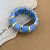 Europe American Style Acrylic Bangle Wide Exaggerated Bracelet Simple Elastic Bracelet  Women