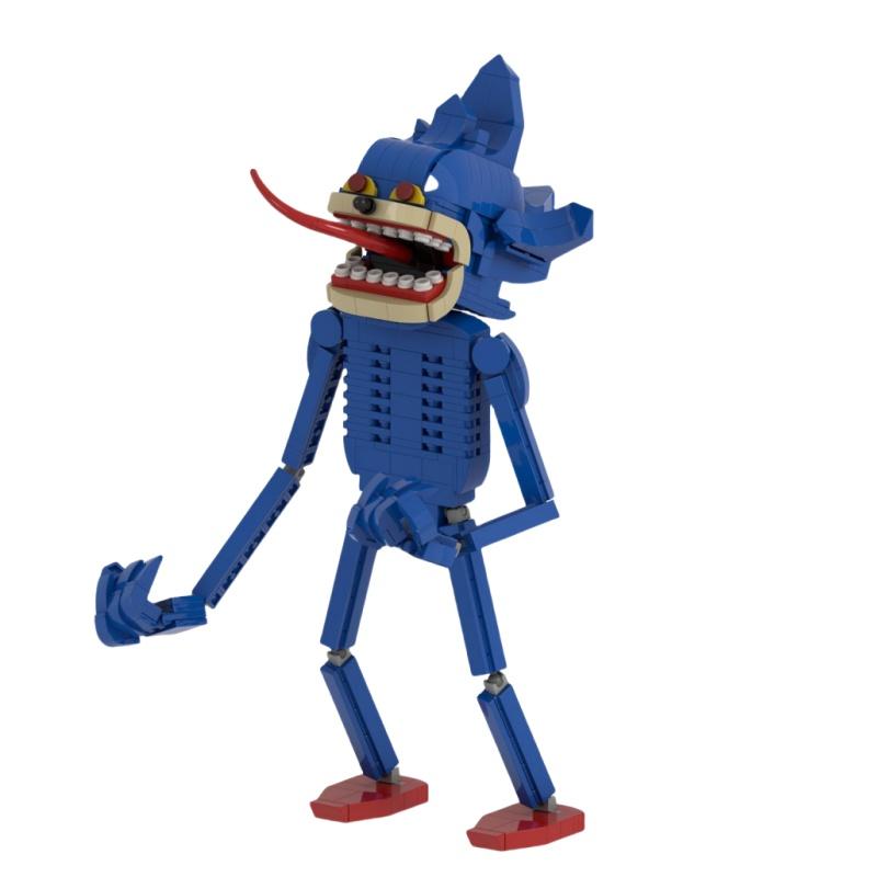 New in Animated Character Sonices Model Building Blocks Horror Sinful Hedgehog Action Figure Assembling Bricks Toy Birthday Gift