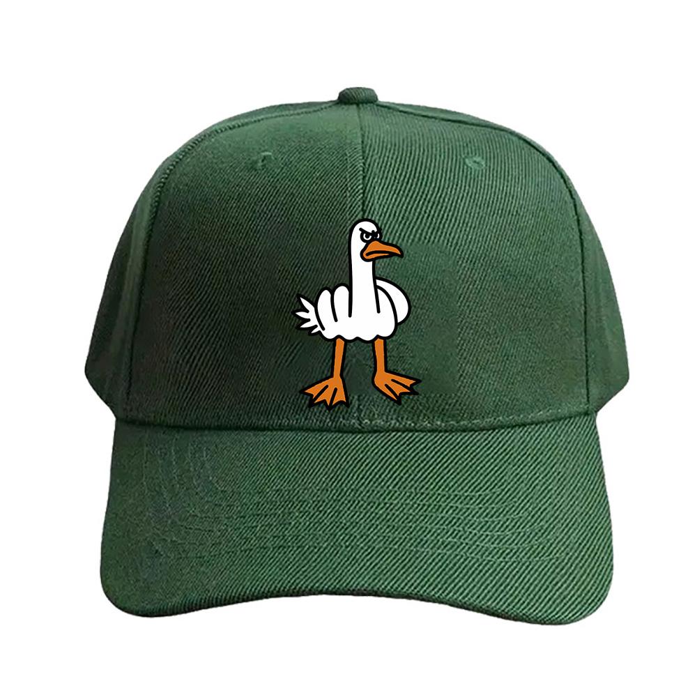 Middle Finger Goose Angry Meme Animal Cap Summer Adult Baseball Cap Adjustable with Curved Brim Duckbill Hat Protection Sun Hats