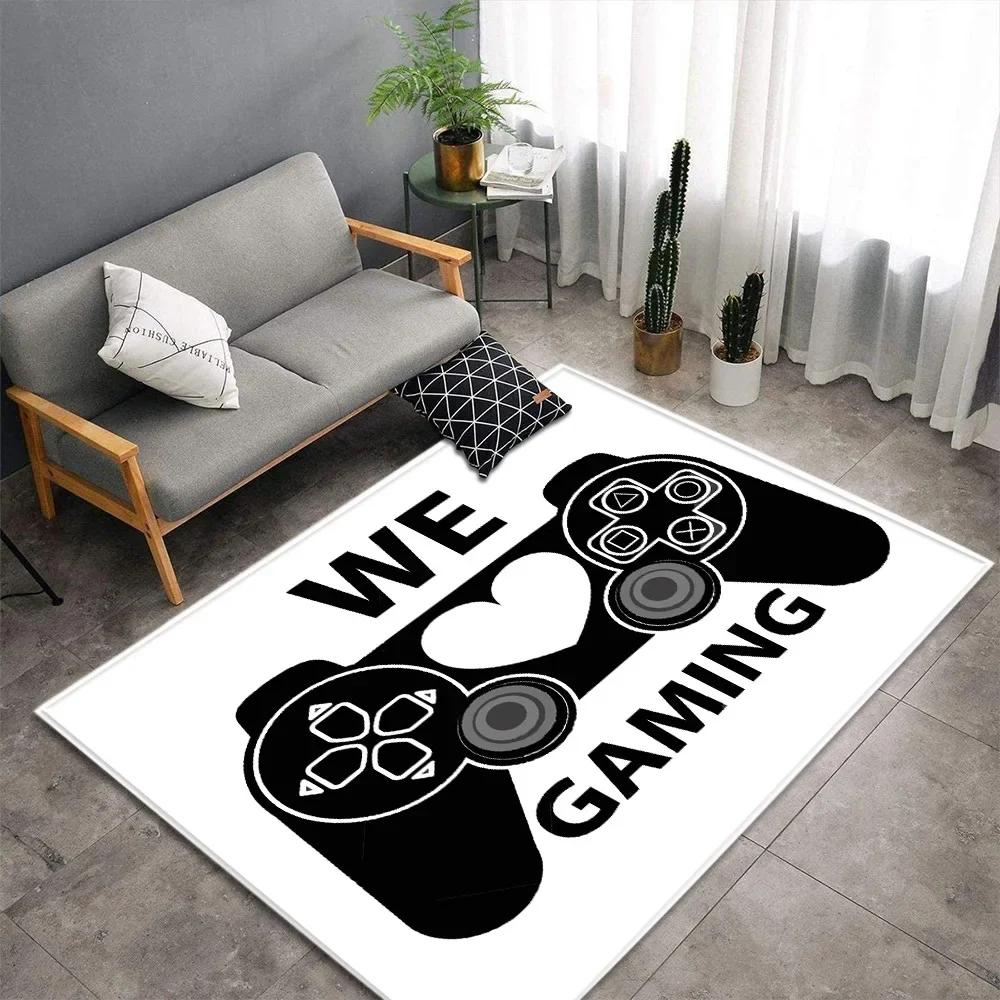Cartoon Game Console Carpet for Living Room Video Game Children Player Area Rug Soft Anti-slip Bedroom Entrance Floor Mat