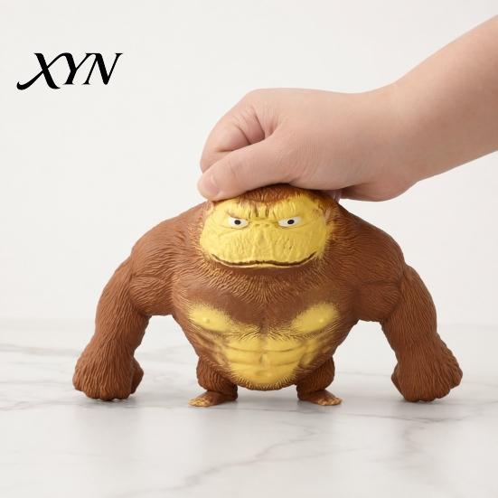 Kids Stress Relief Gadget Gorilla Squeeze Toy, Slow Rising Orangutan Fidget Portable Toy Anxiety Reduction Animal Shape Sensory for Adults Ball