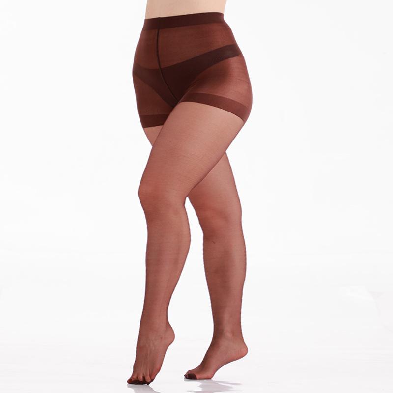 3 Stuks Plus Size Panty's Dames 160Kg Extra Large Buikcontrole Panty's Antislip Zakt Niet Af Transparant Ademende Kousen 5XL 5XL brown