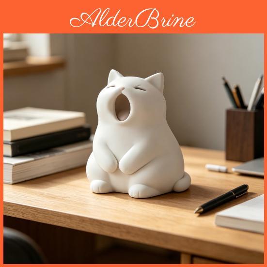 Cat Figurine Printed 3d Yawning Cute Small Cat Statue Collectible Pet Ornament For Home Office Desktop Decor Gift For Cat Lovers