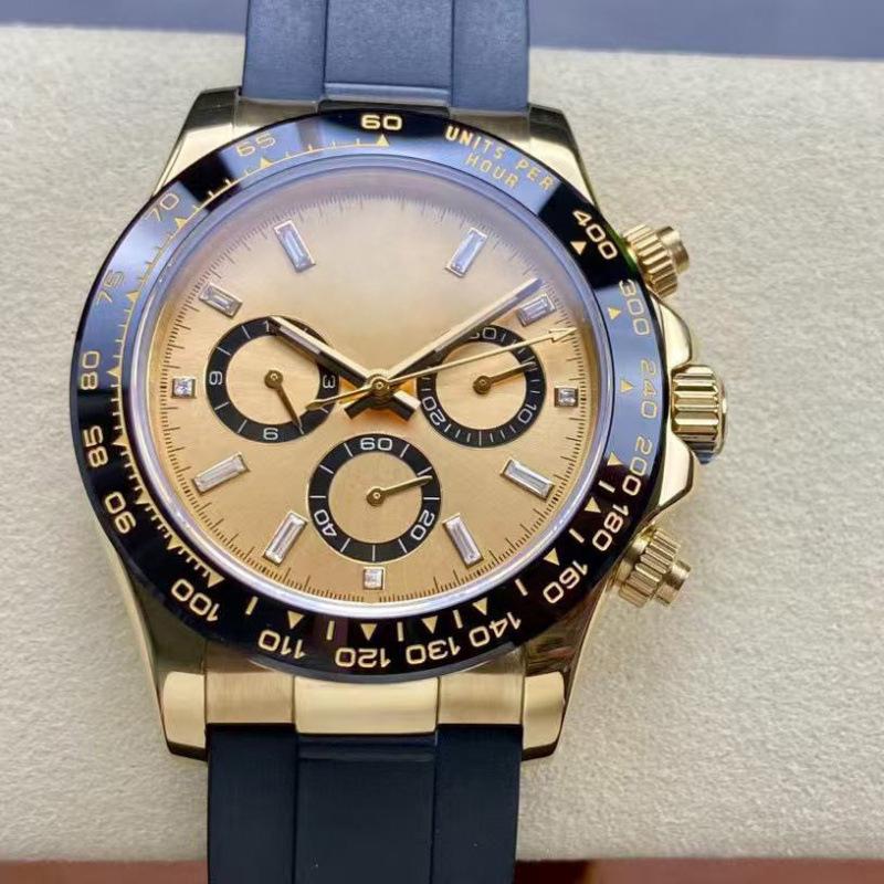 Laojia Daytona Series Cement Gray Automatic Panda Dial Stainless Steel Men's Multifunction Watch