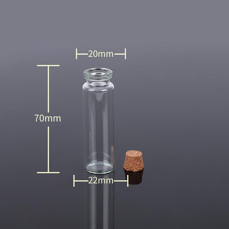 Kleine durchsichtige Glasflasche mit Korken