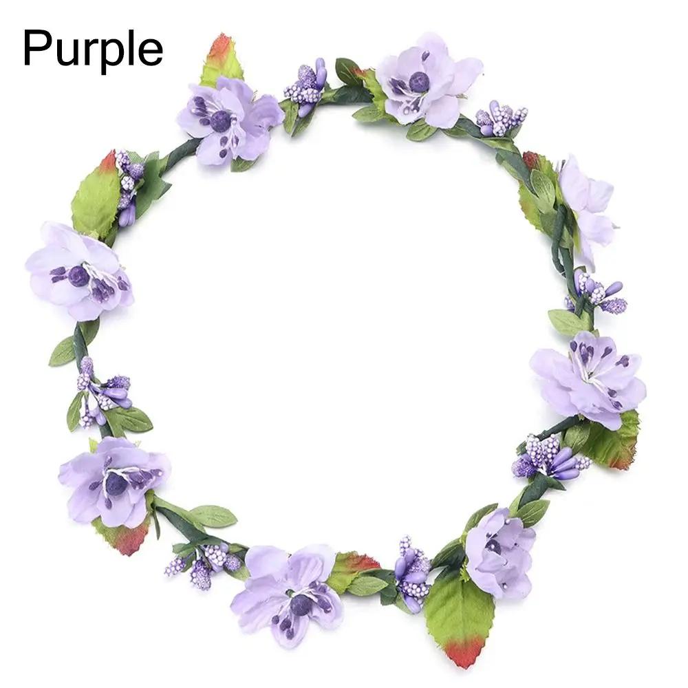 Couronne de Fleurs Mode Couronne de Fleurs Bohème Printemps Bandeaux pour Femmes Ruban Réglable Couronne Florale pour Filles Diadème de Mariée