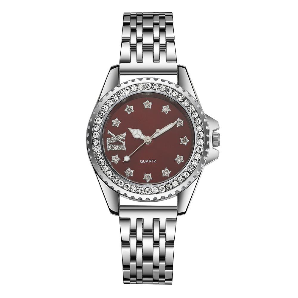 Diamond-Encrusted Women'S Watch Round Watch Not Waterproof Women'S Watch