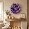 Plastic Lavender Floral Wreath Simulated Plant Front Gate Wreath Fake Flower Wreath  Office Decor