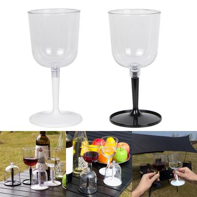 Bicchiere da vino pieghevole per viaggi Staccabile Infrangibile Bicchiere da vino da campeggio Leggero Bicchiere da vino con stelo per esterni