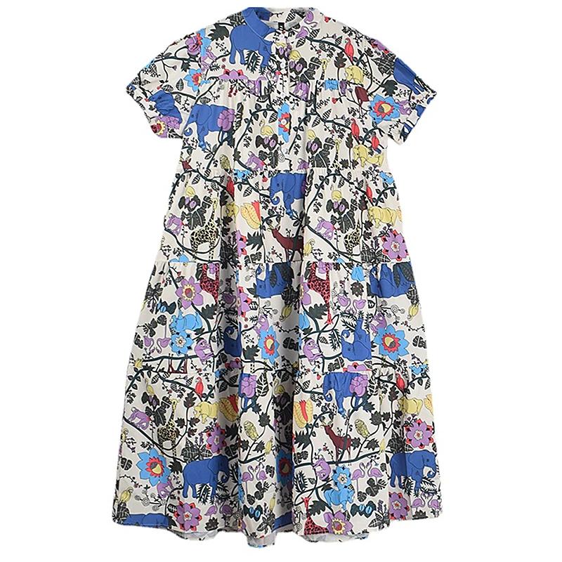 

XITAO Повседневное платье с животным принтом Свободный пуловер Простое платье трапециевидной формы DMJ4074 One Size белый