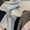 Korean Version Retro Solid Twist Knitted Scarf Women Men Fall Winter Classic Warm Scarves Unisex Thermal Muffler Female Male