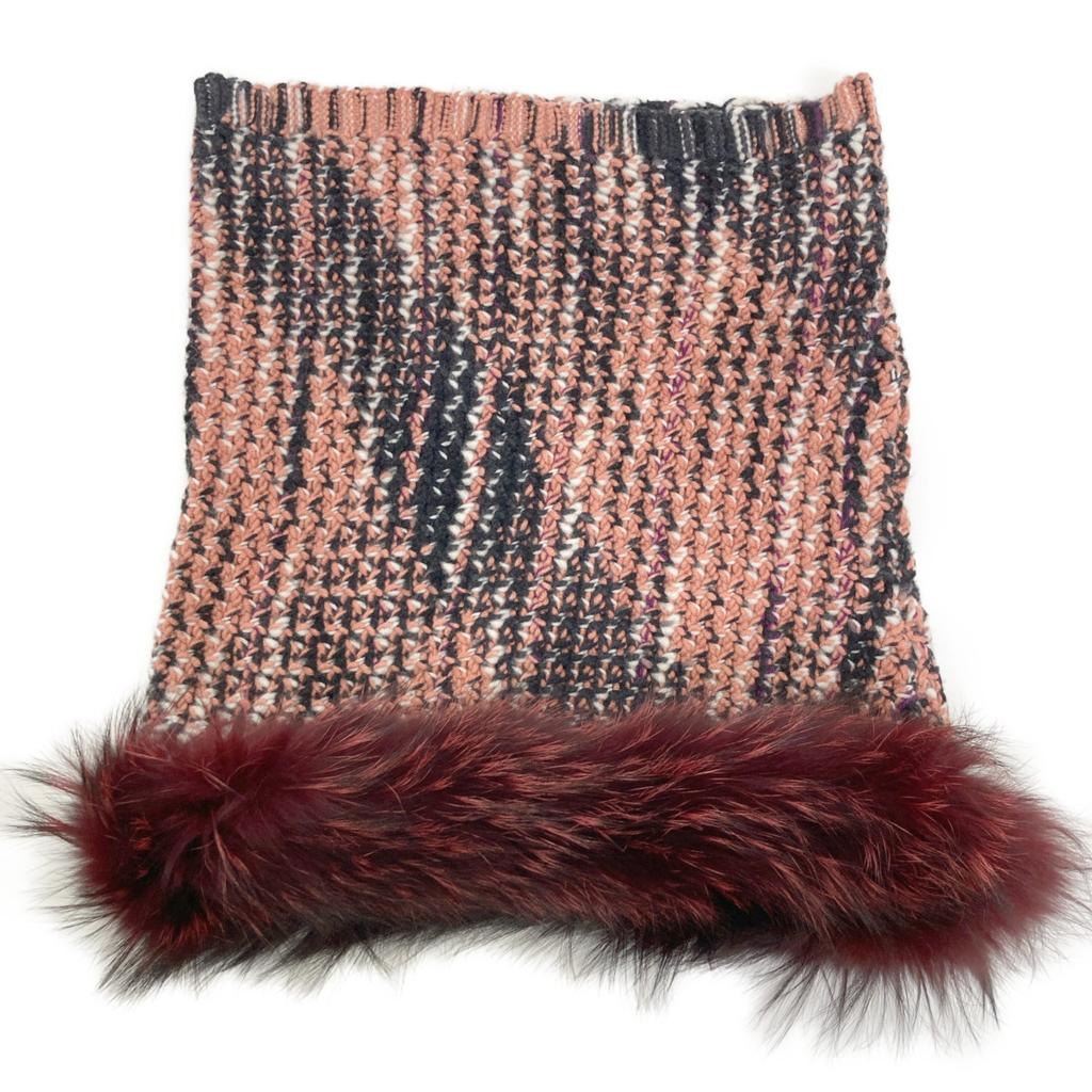 MISSONI [Good Condition] Fox fur x knit tube top with arm covers/ tops * There is no size description. Red seriesUsed