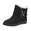 Women's Winter Warm Snow Boots With Fleece Lined Outdoor Anti Slip Woolen Knit Faux Suede Patchwork Ankle Boots High-Top Shoes for Women Short Booties