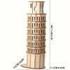 3D Wooden DIY Three-dimensional Pisa Leaning Tower Puzzle Adult Unzip Assembling Holiday Gift Decoration Model