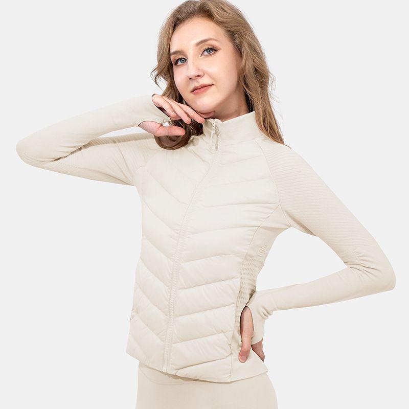 2025 Winter Outdoors Yoga Thin Lightweight Short Type Sports Down Jacket Female Goose Down Silm Outwear Running Tops Heattech