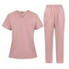 3Xl Men'S And Women'S Casual Loose Large Size Wind Hand Washing Clothes Doctor Nurse Clothes Work Clothes Solid Color Set Short Sleeves