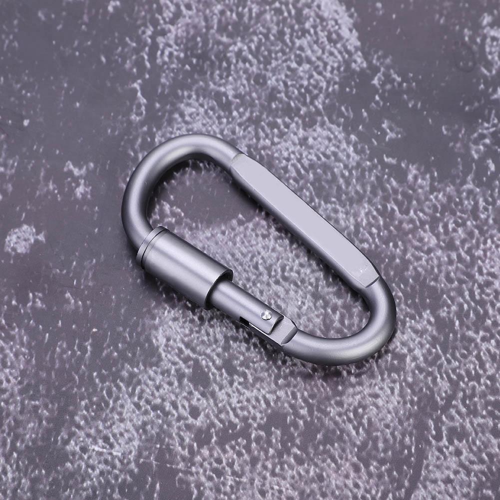 Portable Aluminium Alloy D Ring Carabiner Clip Hook Hiking Buckle Locking Key Chain